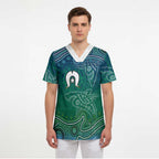 Torres Strait Islands Scrub Top Shark Indigenous Australian Tribal Dot Art