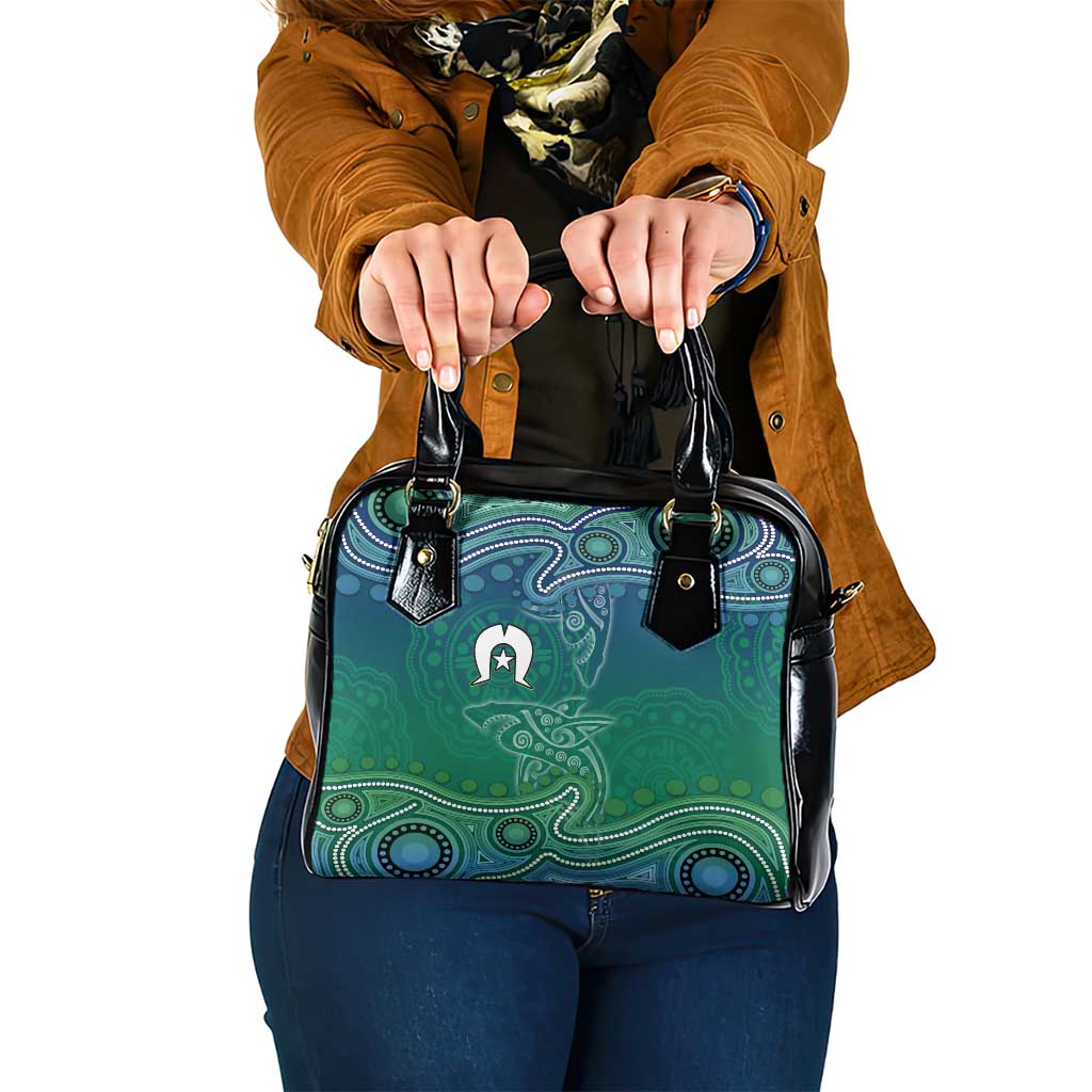 Torres Strait Islands Shoulder Handbag Shark Indigenous Australian Tribal Dot Art