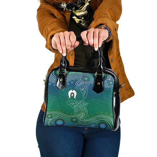 Torres Strait Islands Shoulder Handbag Shark Indigenous Australian Tribal Dot Art