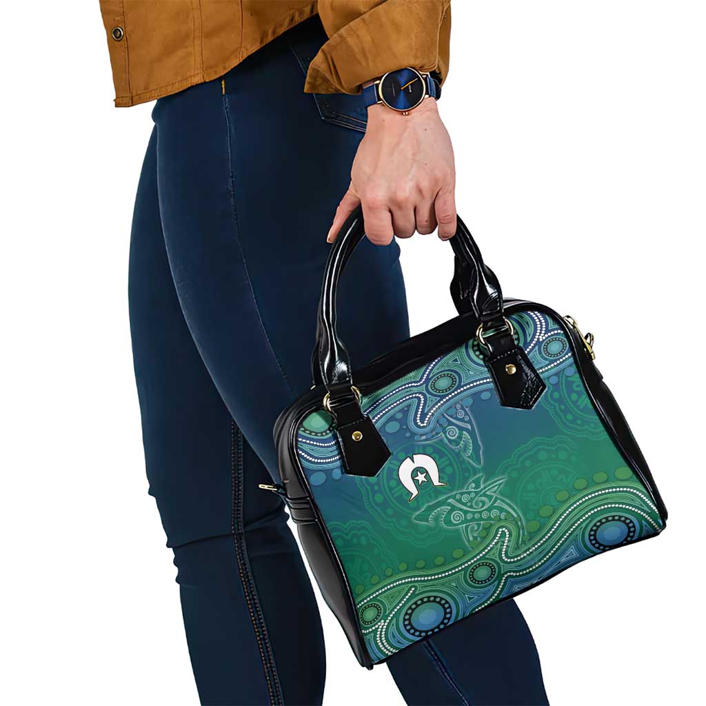 Torres Strait Islands Shoulder Handbag Shark Indigenous Australian Tribal Dot Art