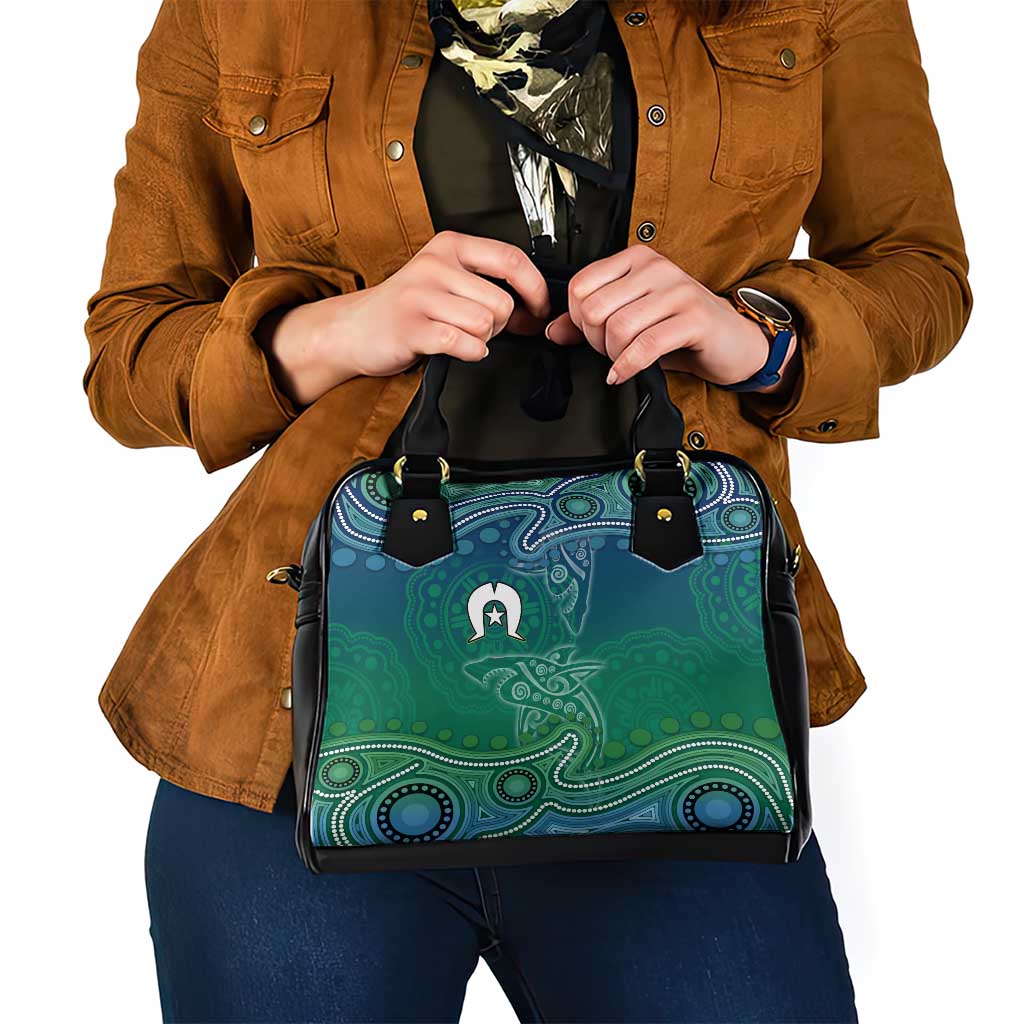 Torres Strait Islands Shoulder Handbag Shark Indigenous Australian Tribal Dot Art