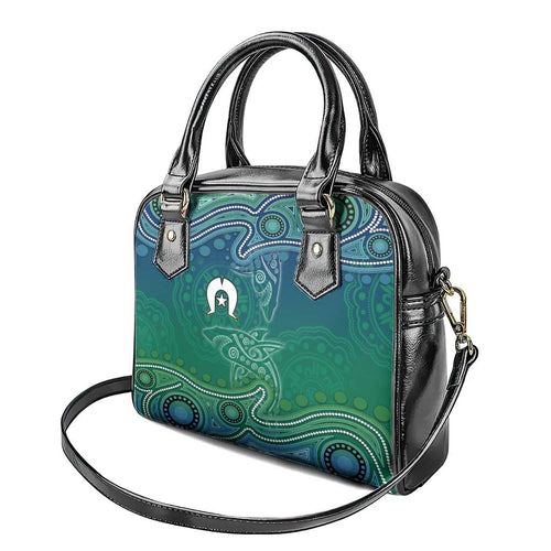 Torres Strait Islands Shoulder Handbag Shark Indigenous Australian Tribal Dot Art