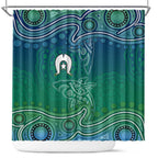 Torres Strait Islands Shower Curtain Shark Indigenous Australian Tribal Dot Art