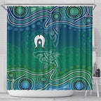 Torres Strait Islands Shower Curtain Shark Indigenous Australian Tribal Dot Art