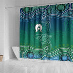 Torres Strait Islands Shower Curtain Shark Indigenous Australian Tribal Dot Art