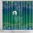 Torres Strait Islands Shower Curtain Shark Indigenous Australian Tribal Dot Art