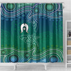 Torres Strait Islands Shower Curtain Shark Indigenous Australian Tribal Dot Art