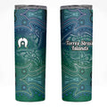 Torres Strait Islands Skinny Tumbler Shark Indigenous Australian Tribal Dot Art