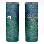 Torres Strait Islands Skinny Tumbler Shark Indigenous Australian Tribal Dot Art