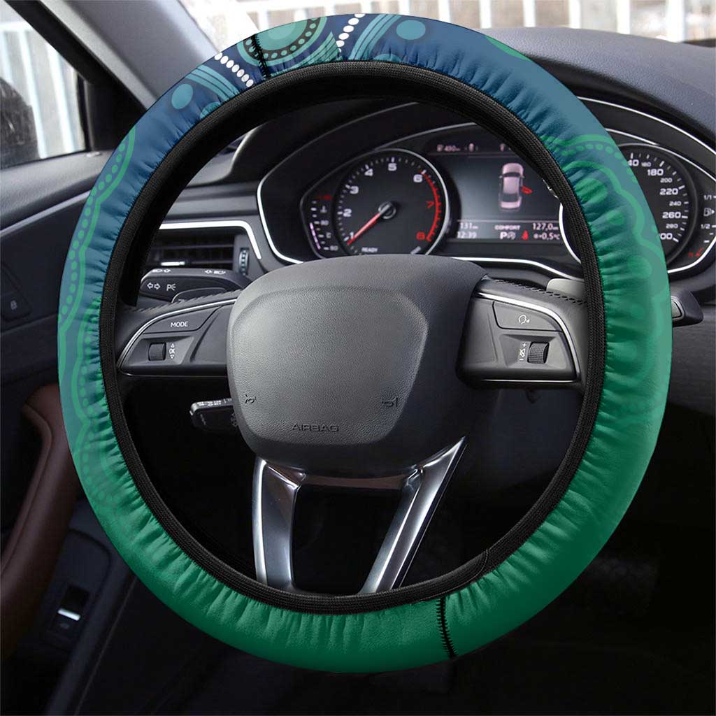 Torres Strait Islands Steering Wheel Cover Shark Indigenous Australian Tribal Dot Art