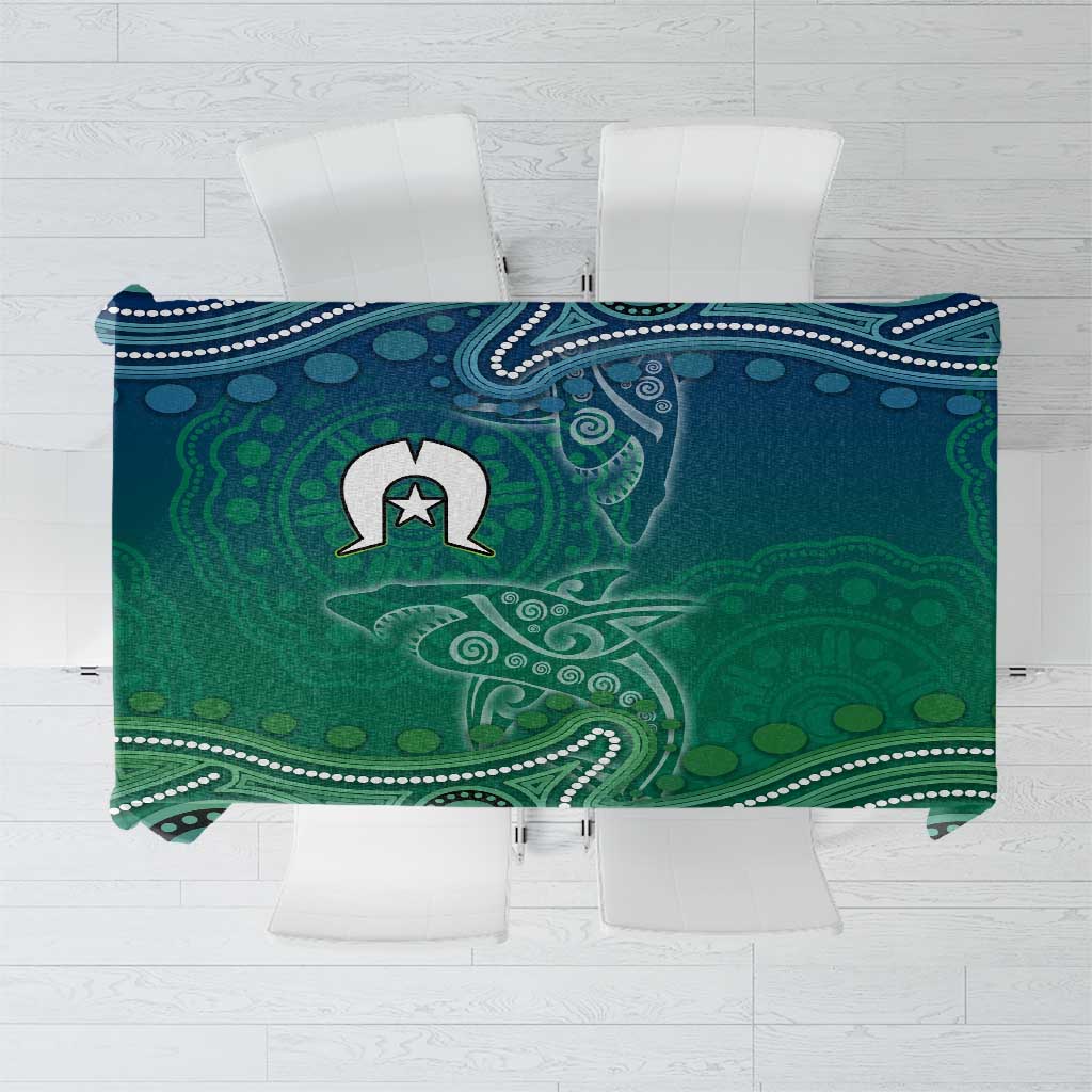 Torres Strait Islands Tablecloth Shark Indigenous Australian Tribal Dot Art