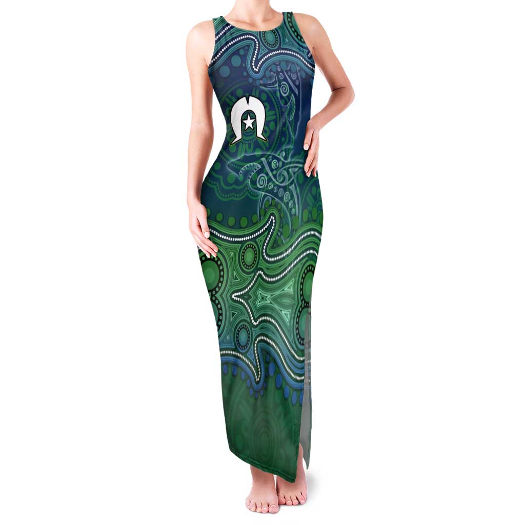 Torres Strait Islands Tank Maxi Dress Shark Indigenous Australian Tribal Dot Art