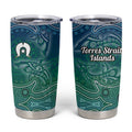 Torres Strait Islands Tumbler Cup Shark Indigenous Australian Tribal Dot Art