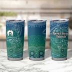 Torres Strait Islands Tumbler Cup Shark Indigenous Australian Tribal Dot Art