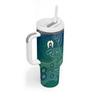 Torres Strait Islands Tumbler With Handle Shark Indigenous Australian Tribal Dot Art