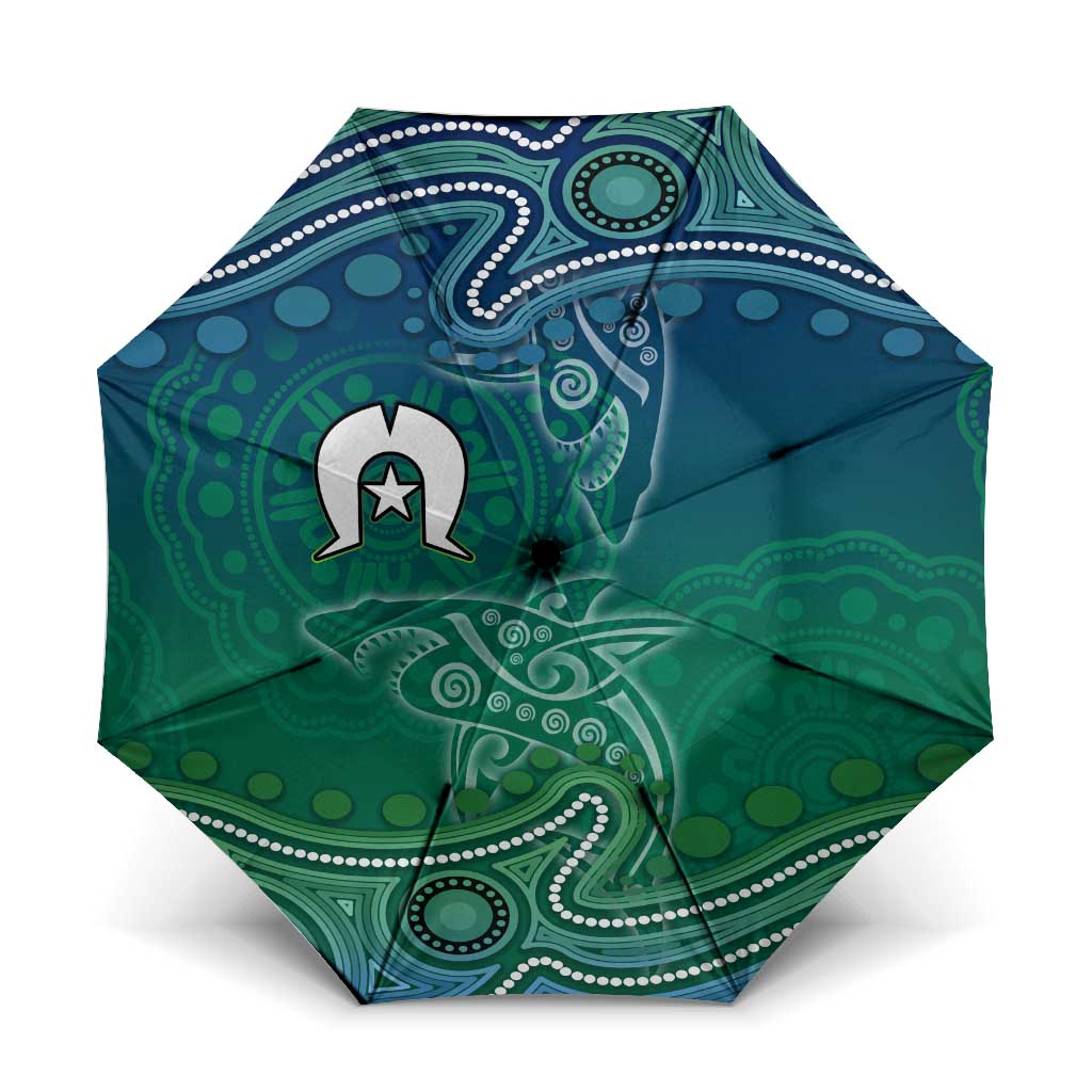 Torres Strait Islands Umbrella Shark Indigenous Australian Tribal Dot Art