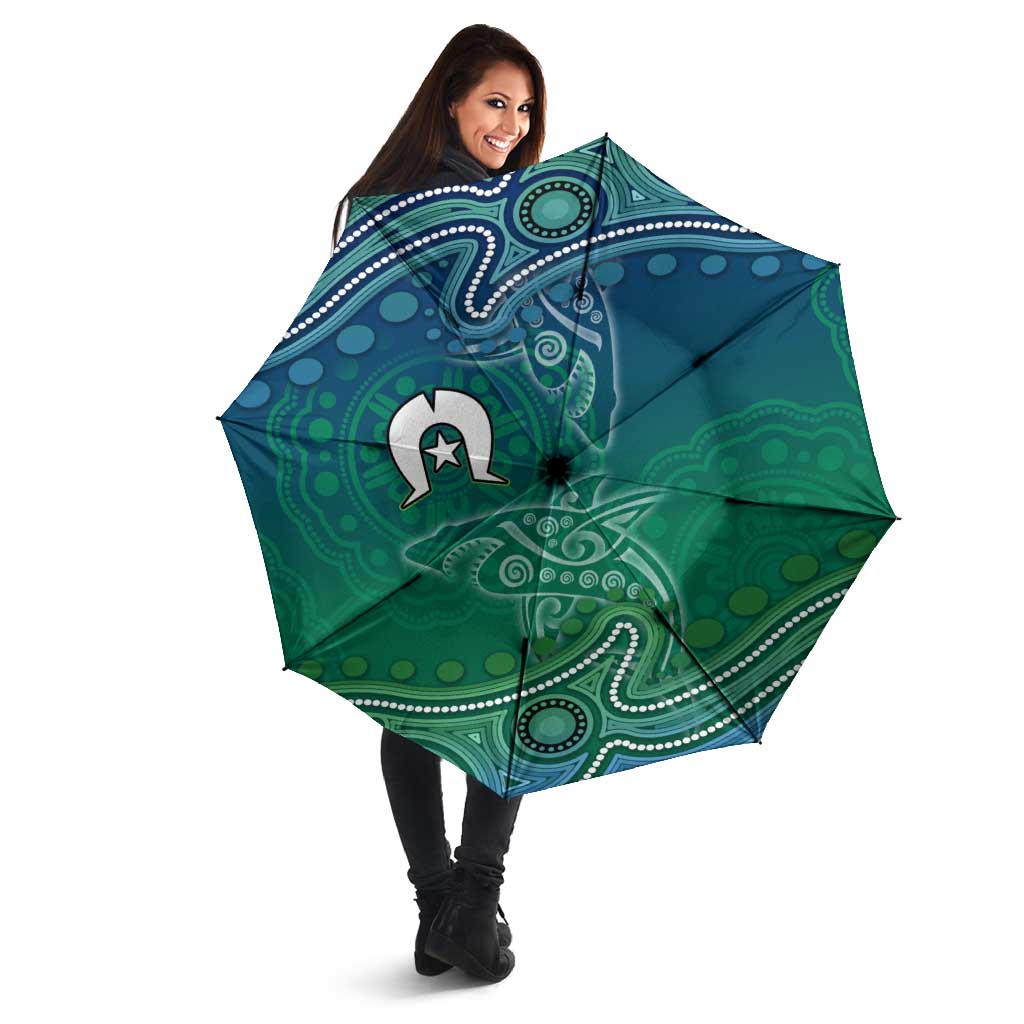 Torres Strait Islands Umbrella Shark Indigenous Australian Tribal Dot Art