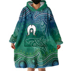 Torres Strait Islands Wearable Blanket Hoodie Shark Indigenous Australian Tribal Dot Art
