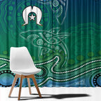 Torres Strait Islands Window Curtain Shark Indigenous Australian Tribal Dot Art