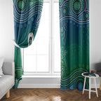 Torres Strait Islands Window Curtain Shark Indigenous Australian Tribal Dot Art