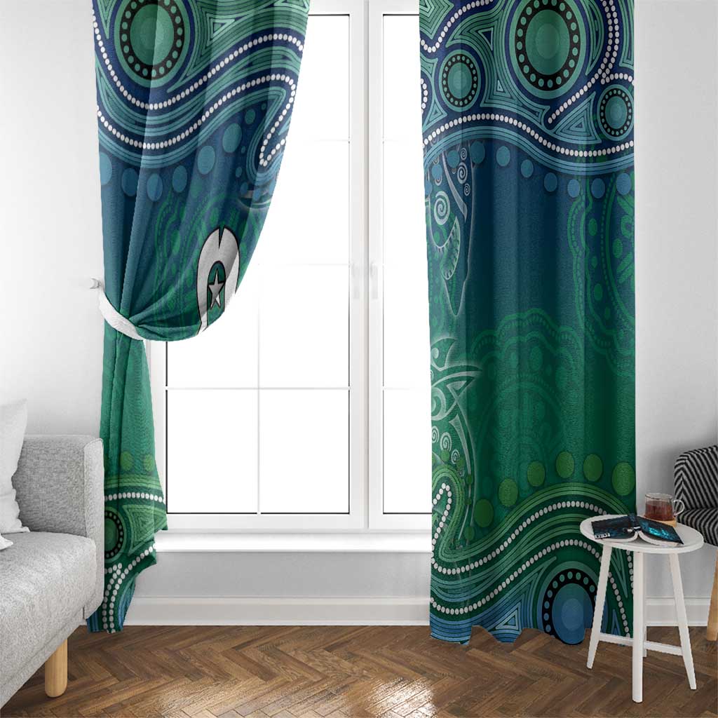 Torres Strait Islands Window Curtain Shark Indigenous Australian Tribal Dot Art