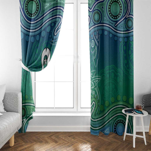 Torres Strait Islands Window Curtain Shark Indigenous Australian Tribal Dot Art
