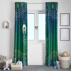 Torres Strait Islands Window Curtain Shark Indigenous Australian Tribal Dot Art