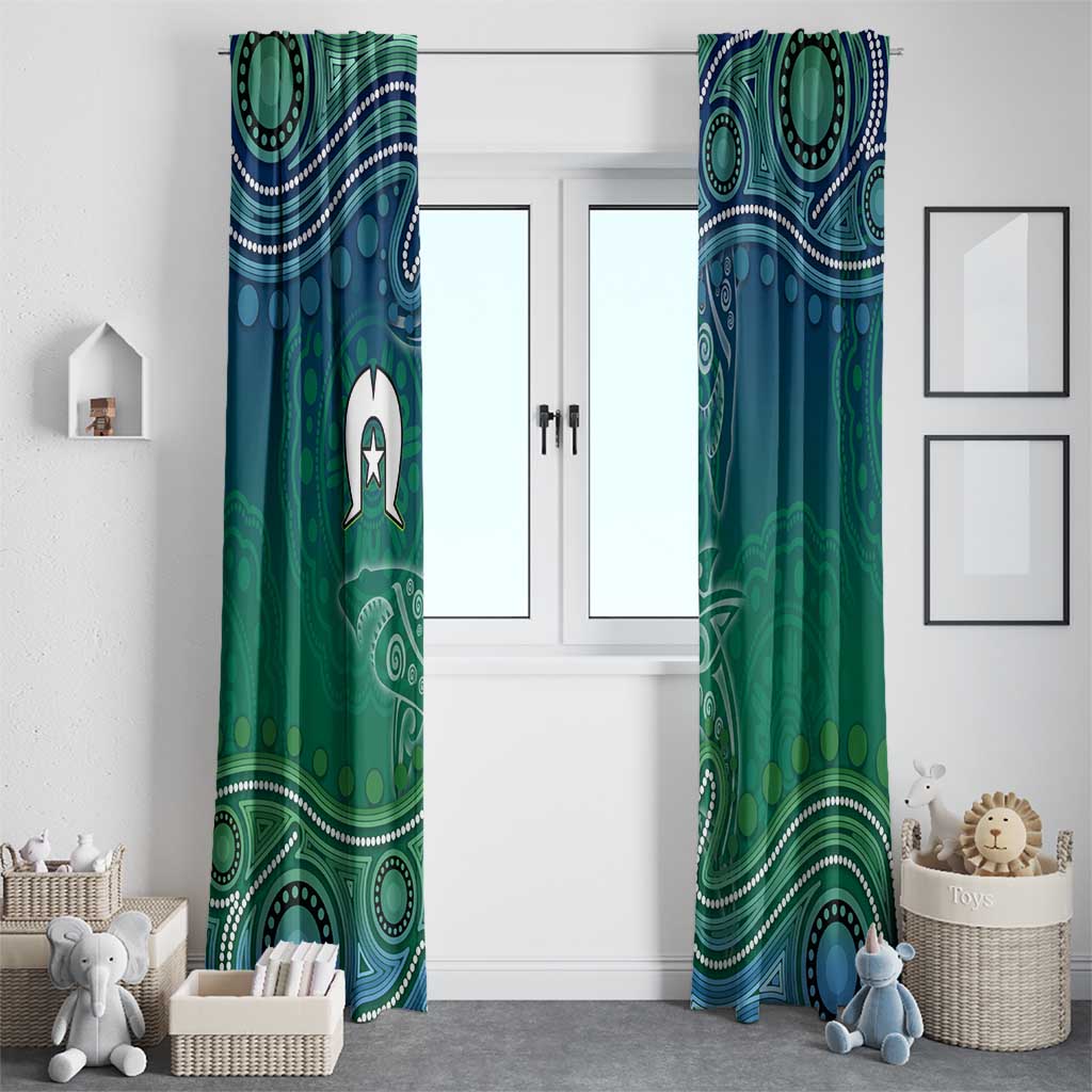 Torres Strait Islands Window Curtain Shark Indigenous Australian Tribal Dot Art