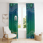 Torres Strait Islands Window Curtain Shark Indigenous Australian Tribal Dot Art