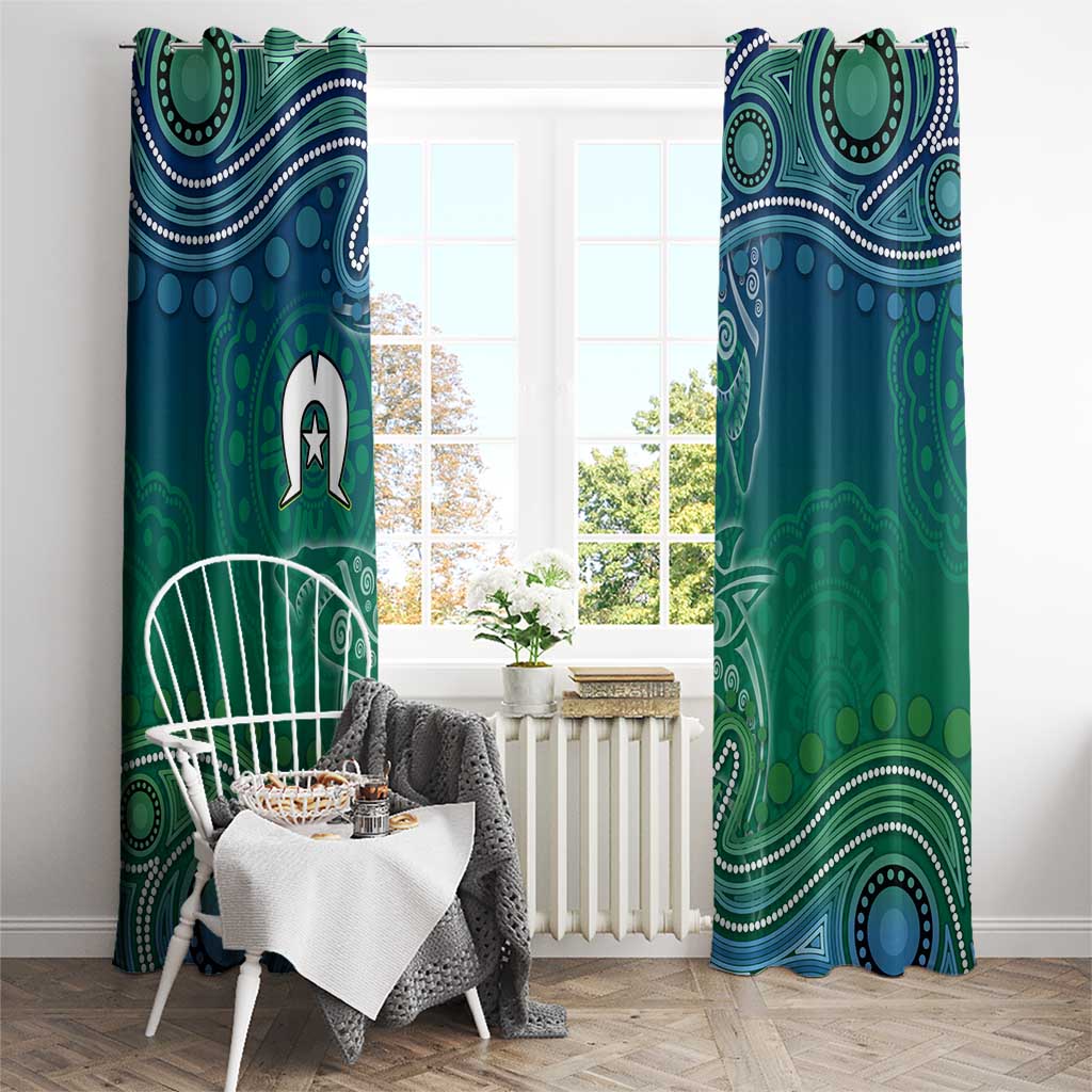 Torres Strait Islands Window Curtain Shark Indigenous Australian Tribal Dot Art