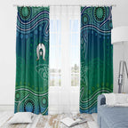 Torres Strait Islands Window Curtain Shark Indigenous Australian Tribal Dot Art