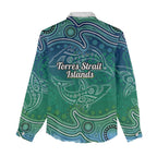 Torres Strait Islands Women Casual Shirt Shark Indigenous Australian Tribal Dot Art