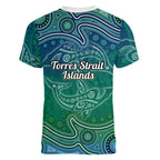 Torres Strait Islands Women V-Neck T-Shirt Shark Indigenous Australian Tribal Dot Art