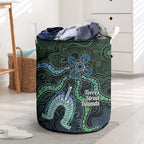 Torres Strait Islands Laundry Basket Indigenous Australian Marine Tribal Dot Art