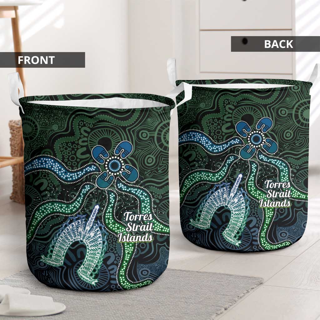 Torres Strait Islands Laundry Basket Indigenous Australian Marine Tribal Dot Art