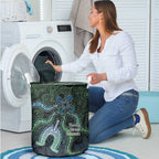 Torres Strait Islands Laundry Basket Indigenous Australian Marine Tribal Dot Art