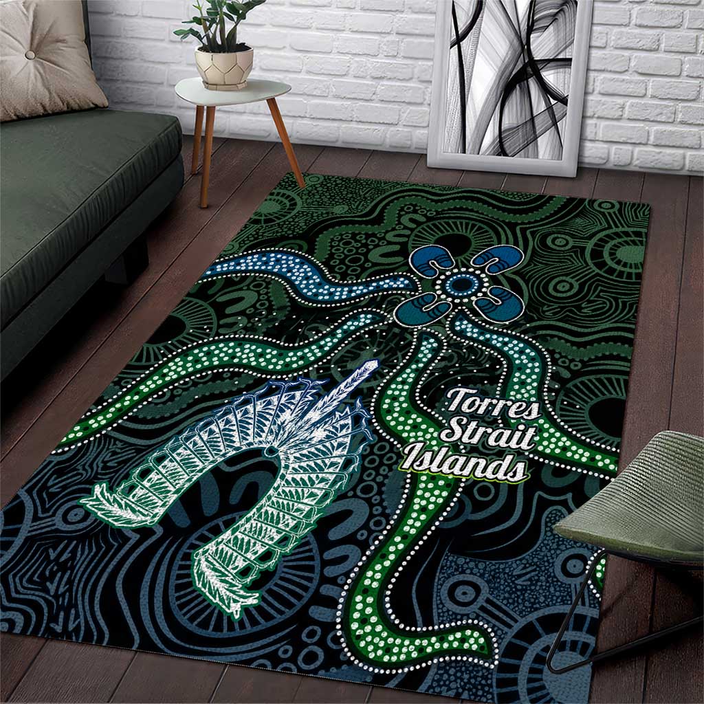 Torres Strait Islands Area Rug Indigenous Australian Marine Tribal Dot Art