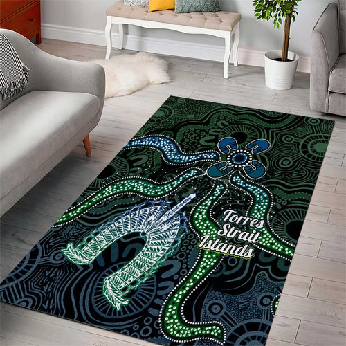 Torres Strait Islands Area Rug Indigenous Australian Marine Tribal Dot Art