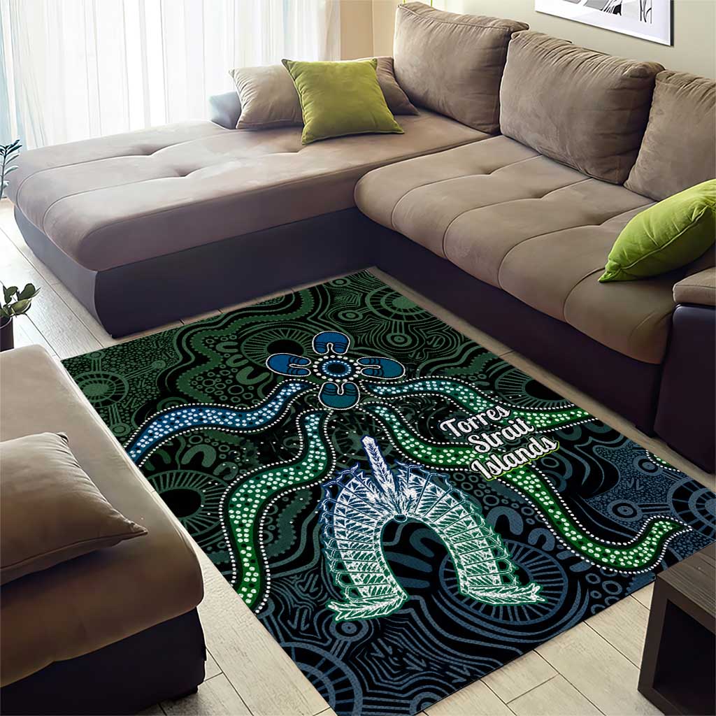 Torres Strait Islands Area Rug Indigenous Australian Marine Tribal Dot Art