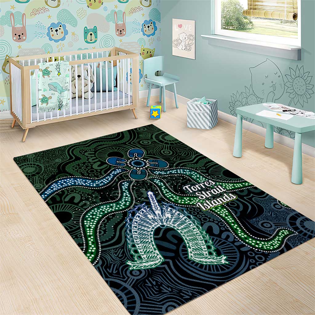 Torres Strait Islands Area Rug Indigenous Australian Marine Tribal Dot Art