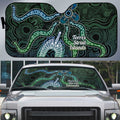 Torres Strait Islands Auto Sun Shade Indigenous Australian Marine Tribal Dot Art