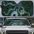 Torres Strait Islands Auto Sun Shade Indigenous Australian Marine Tribal Dot Art