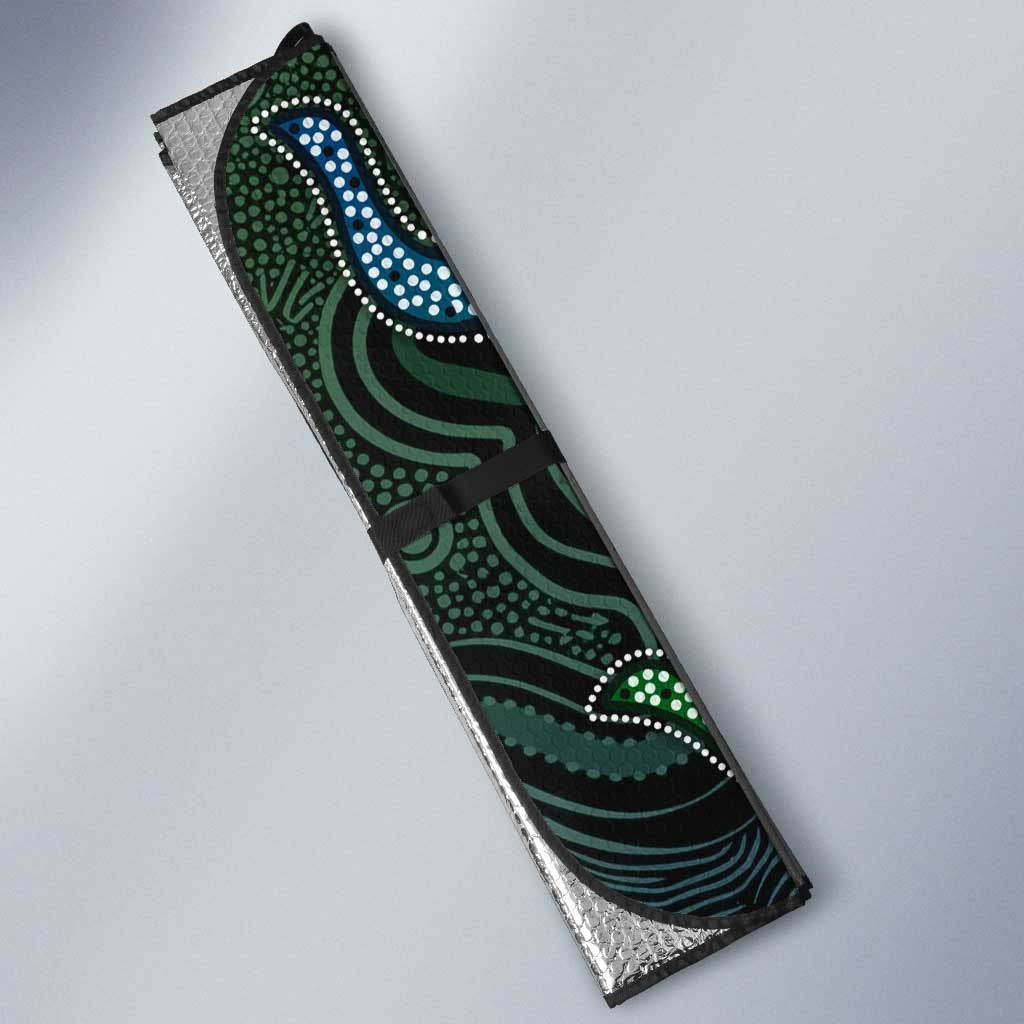 Torres Strait Islands Auto Sun Shade Indigenous Australian Marine Tribal Dot Art