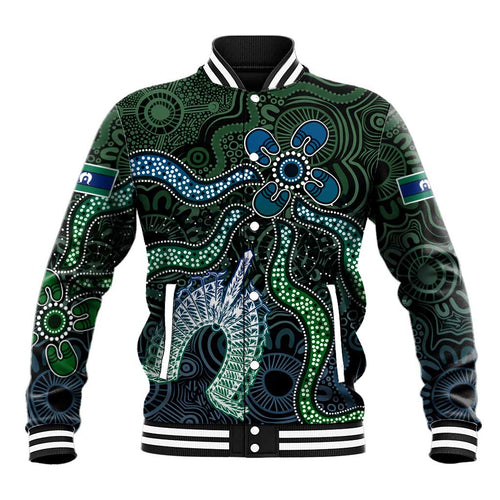 Torres Strait Islands Baseball Jacket Indigenous Australian Marine Tribal Dot Art