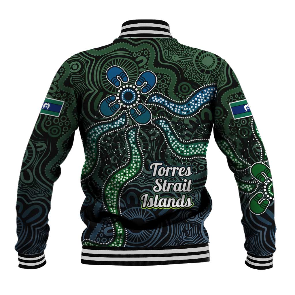 Torres Strait Islands Baseball Jacket Indigenous Australian Marine Tribal Dot Art