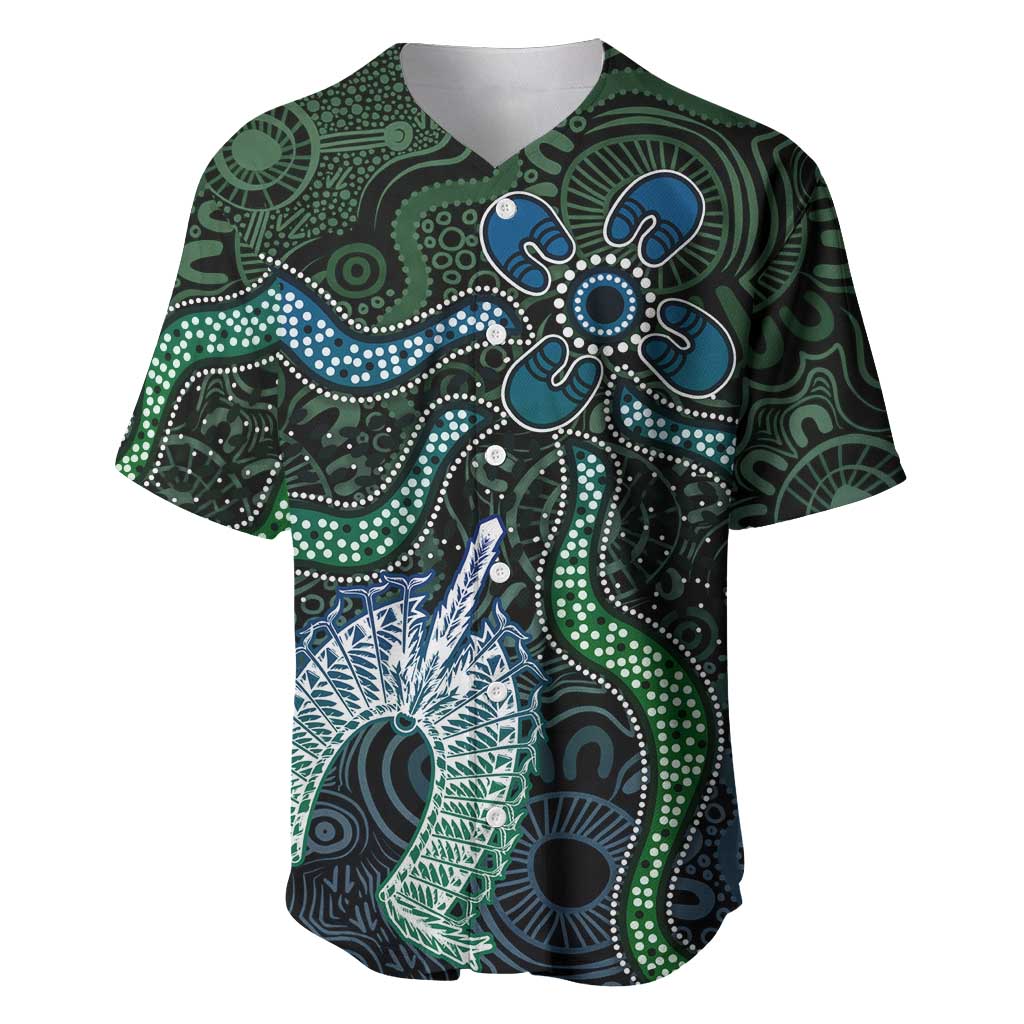 Torres Strait Islands Baseball Jersey Indigenous Australian Marine Tribal Dot Art