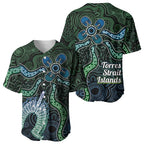 Torres Strait Islands Baseball Jersey Indigenous Australian Marine Tribal Dot Art