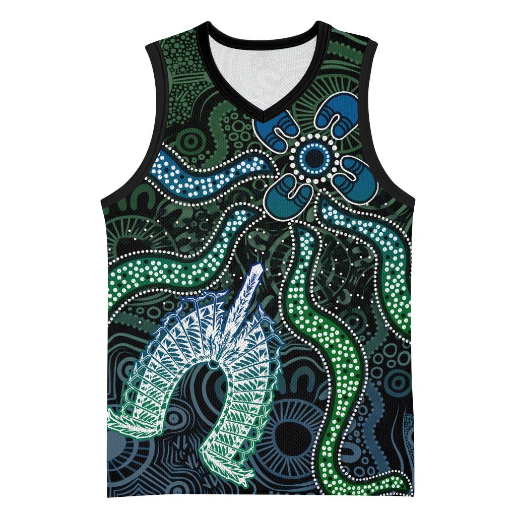 Torres Strait Islands Basketball Jersey Indigenous Australian Marine Tribal Dot Art