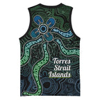 Torres Strait Islands Basketball Jersey Indigenous Australian Marine Tribal Dot Art