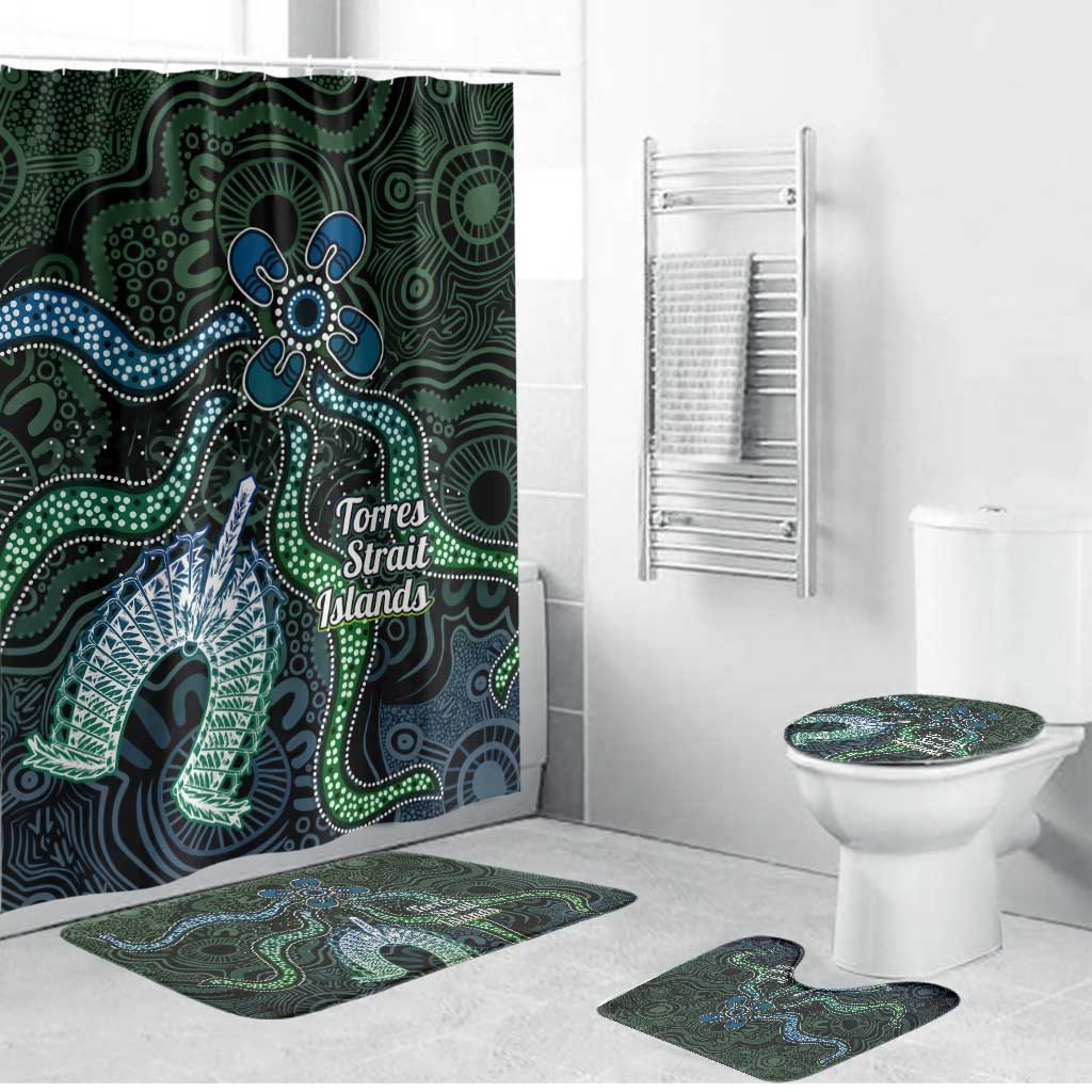 Torres Strait Islands Bathroom Set Indigenous Australian Marine Tribal Dot Art